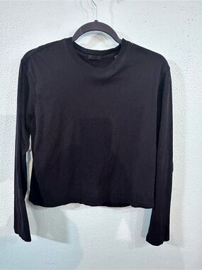 ATM Anthony Thomas Melillo Black Long-Sleeve Crewneck Tee